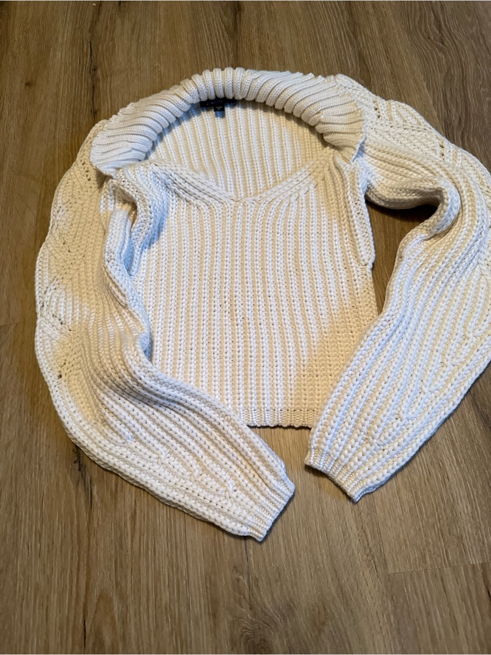 Express Cream Ribbed Sweater